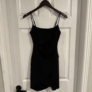 Black Lulus Mini Dress with Cutout